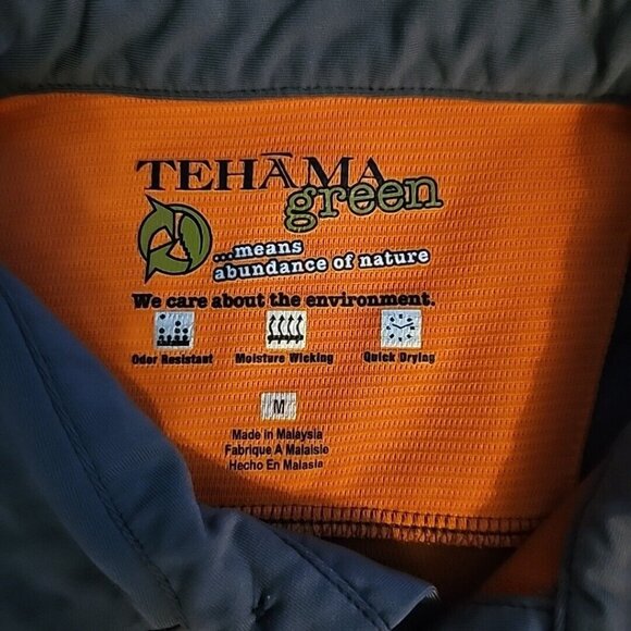 Medium Tehama Green Whirlwind Golf Polo Shirt Odor Resistant Moisture Wicking - Picture 3 of 10